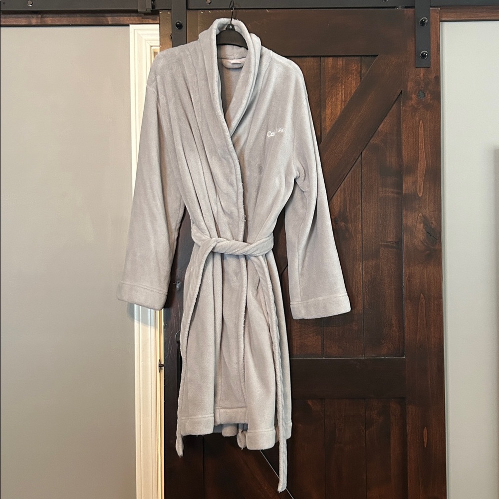 Calvin Klein Soft Gray Fleece Robe